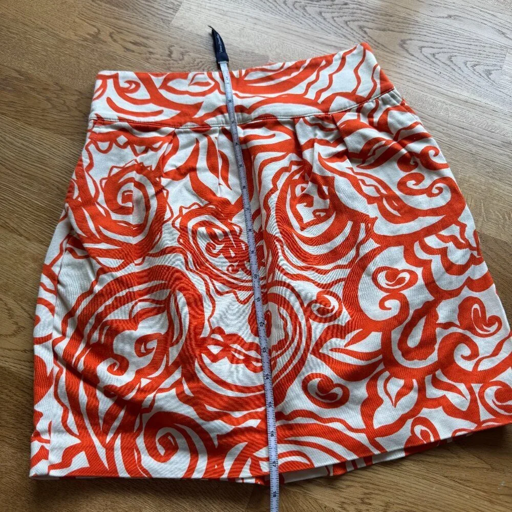 Merona Orange White Patterned Skirt Size XS